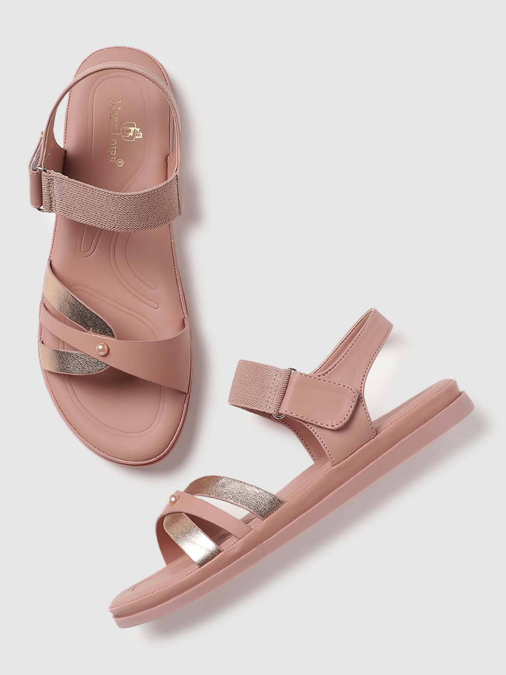 Women'S Pink Velcro Sandals | SD89 - view 2