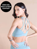 Mid-Impact Strappy Sports Bra with Removable Pads in KICASKN™ Fabric KIC102-Neon Yellow | sb09 - view 37