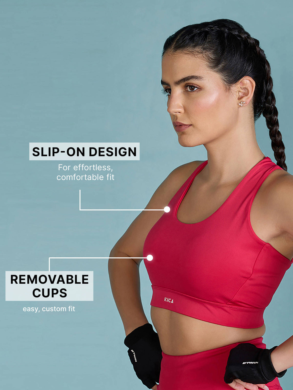 Mid-Impact Strappy Sports Bra with Removable Pads in KICASKN™ Fabric | sb09 - view 20