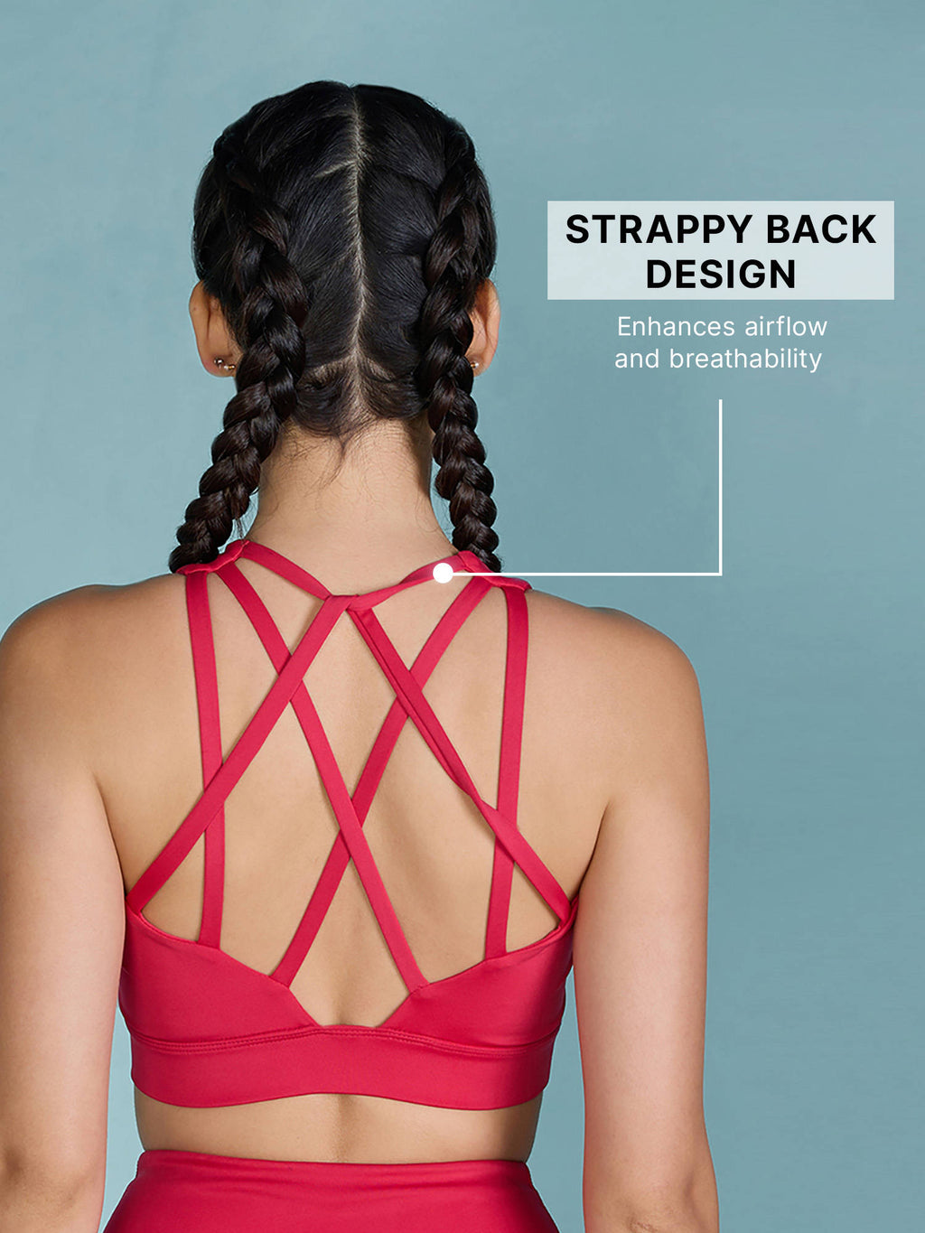 Mid-Impact Strappy Sports Bra with Removable Pads in KICASKN™ Fabric KIC102-Neon Yellow | sb09 - view 14