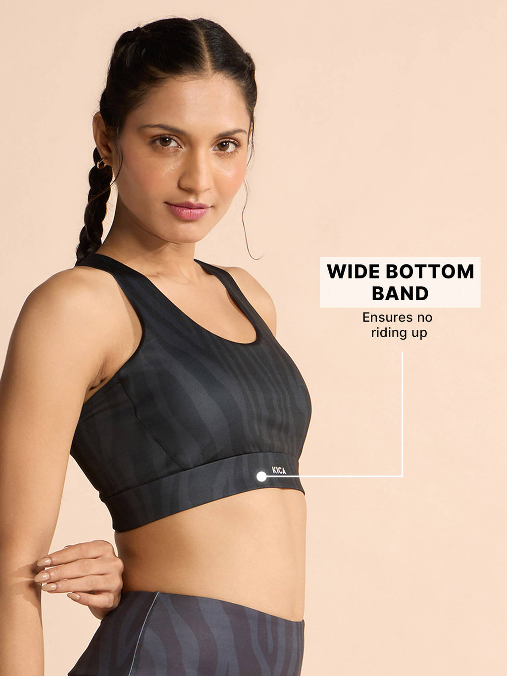 Mid-Impact Strappy Sports Bra with Removable Pads in KICASKN™ Fabric KIC102-Neon Yellow | sb09 - view 26