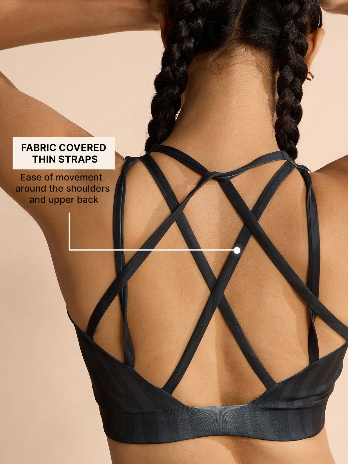 Mid-Impact Strappy Sports Bra with Removable Pads in KICASKN™ Fabric KIC102-Neon Yellow | sb09 - view 29