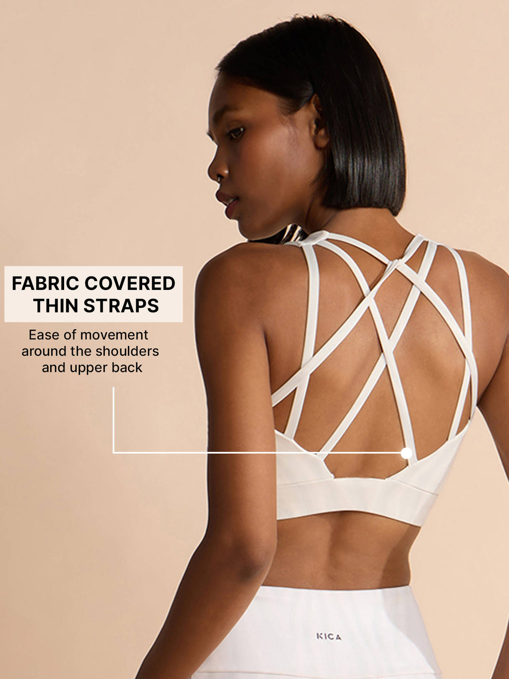 Mid-Impact Strappy Sports Bra with Removable Pads in KICASKN™ Fabric KIC102-Neon Yellow | sb09 - view 35