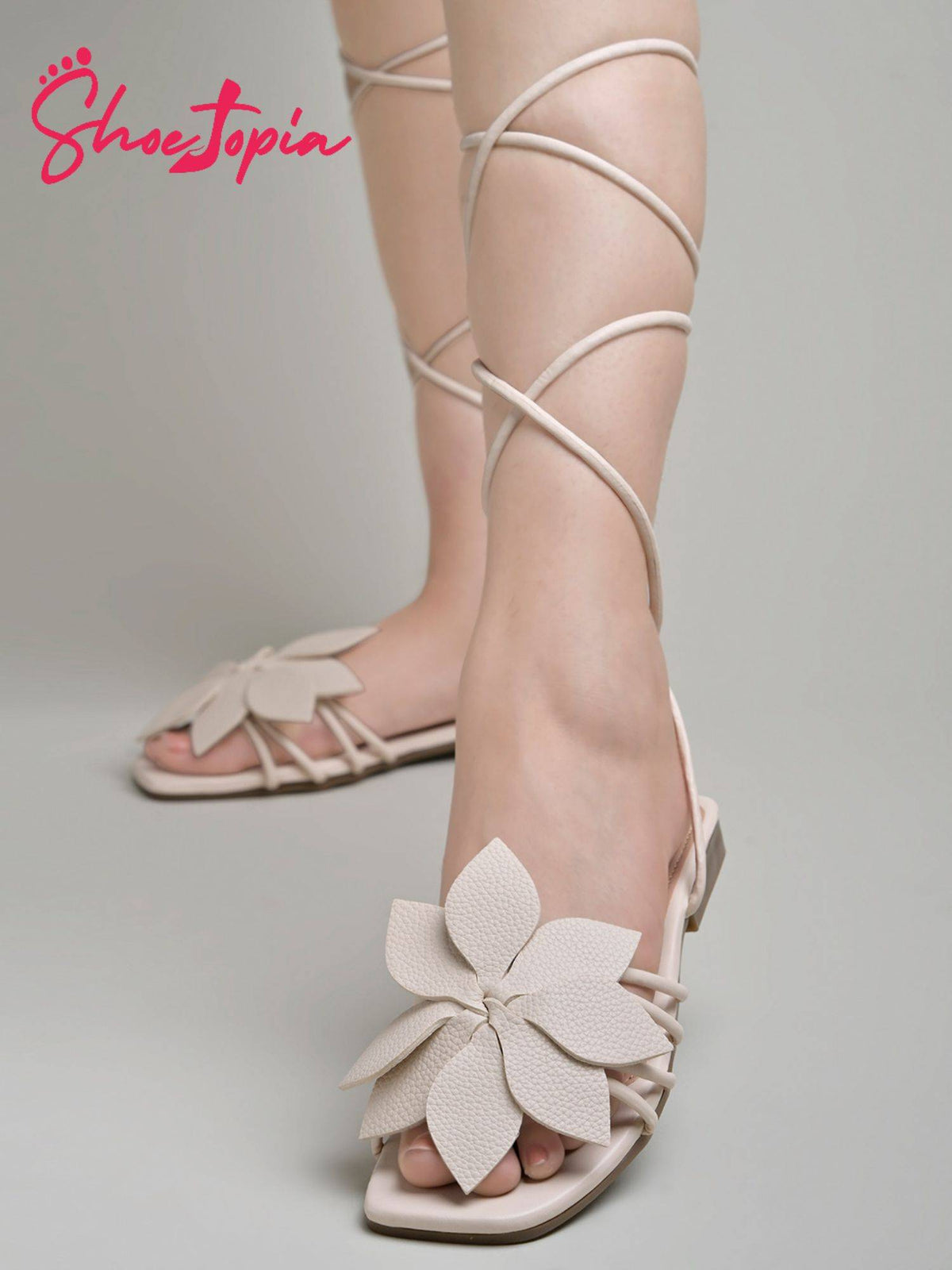 Women White Solid Flats | F61 - view 7