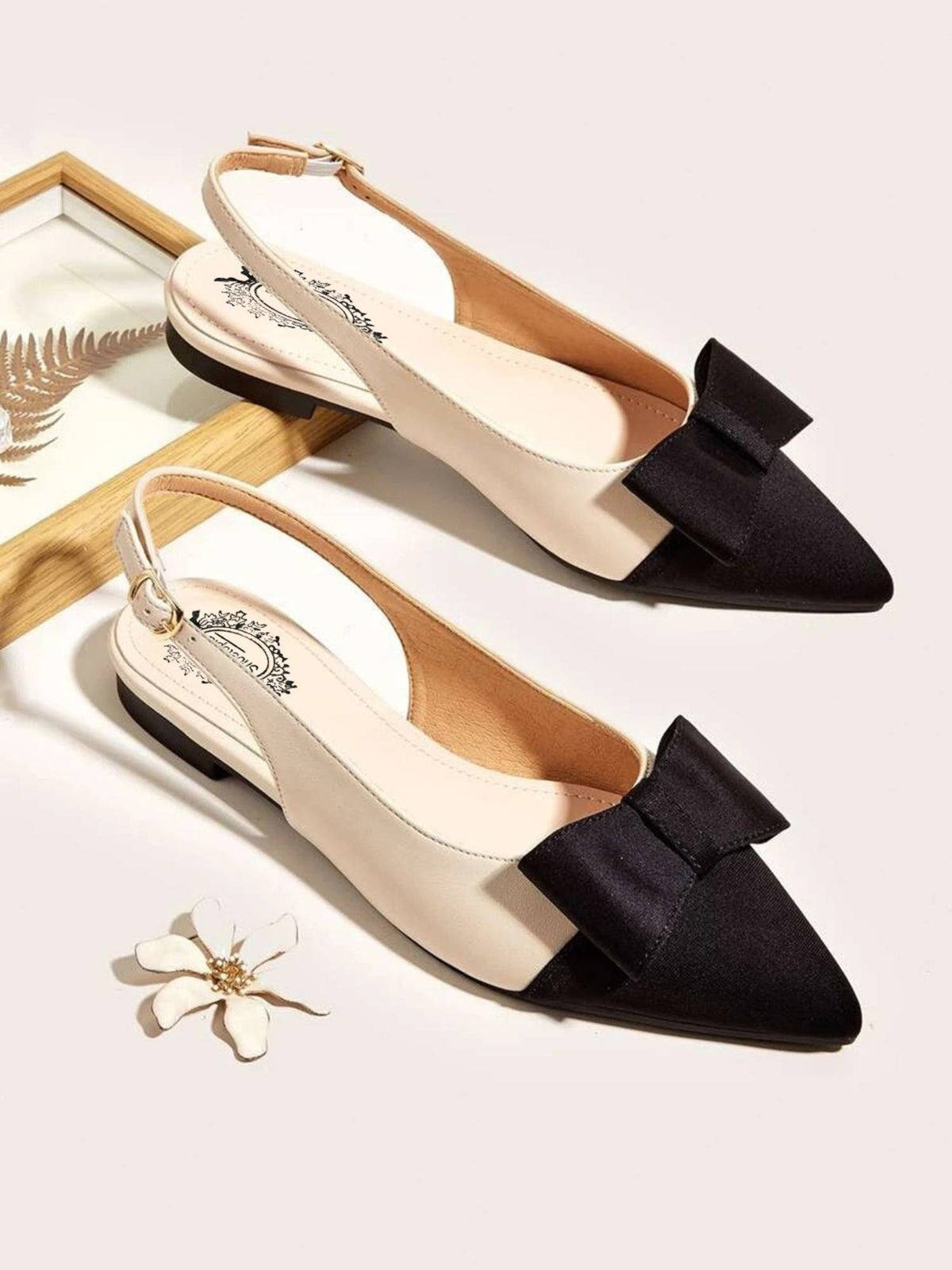 Women Stylish Upper Bow Black Ballerina | F61 - view 1
