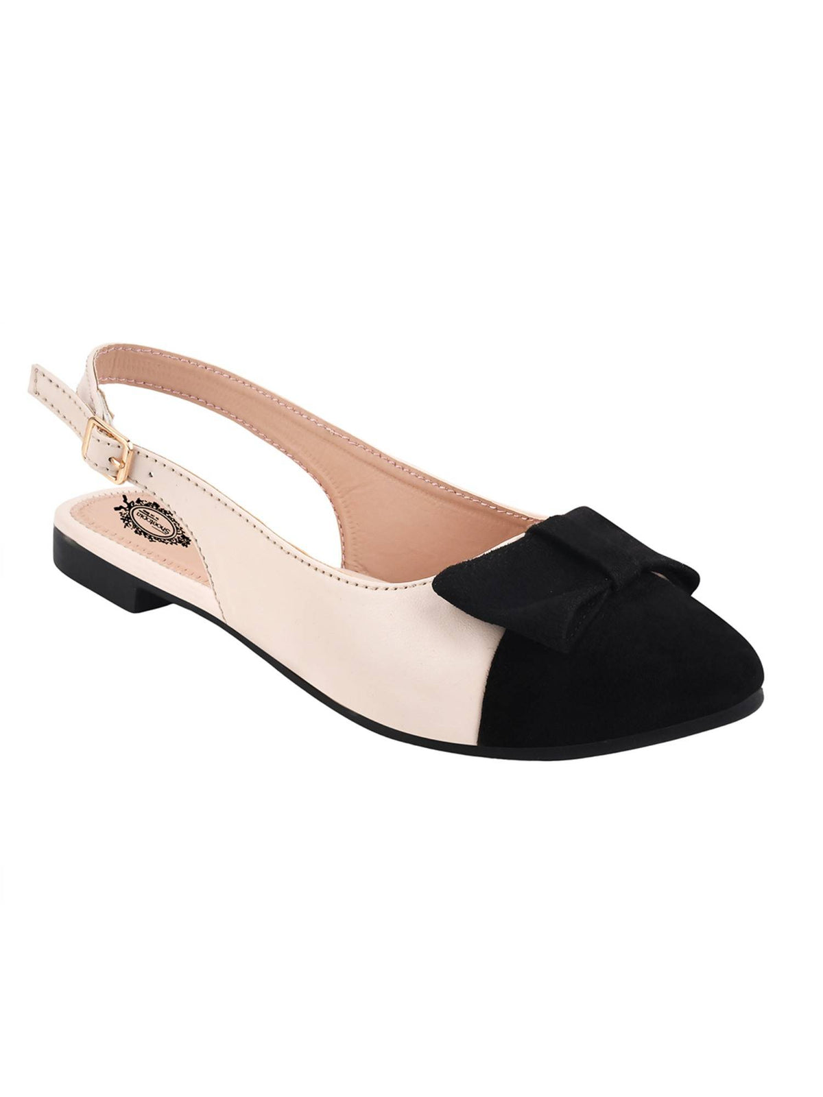Women Stylish Upper Bow Black Ballerina | F61 - view 2