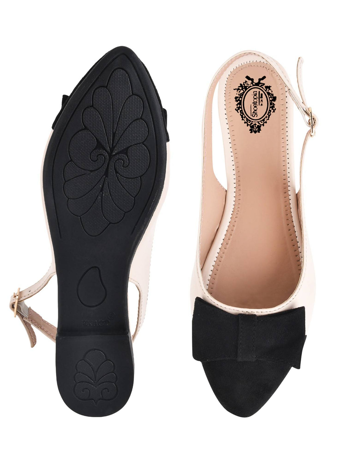 Women Stylish Upper Bow Black Ballerina | F61 - view 5