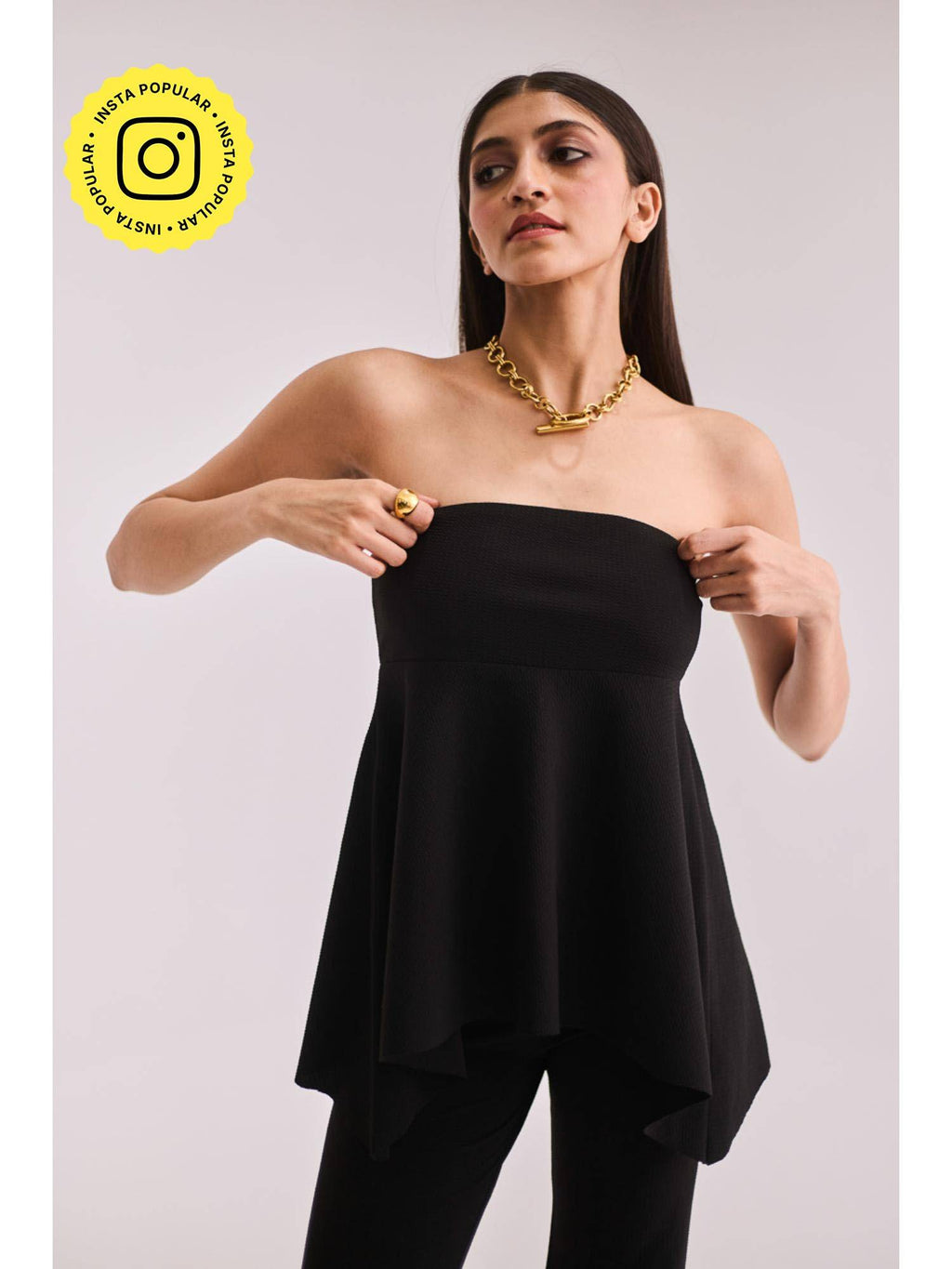 Black Strapless Tube Top | TT90 - view 1