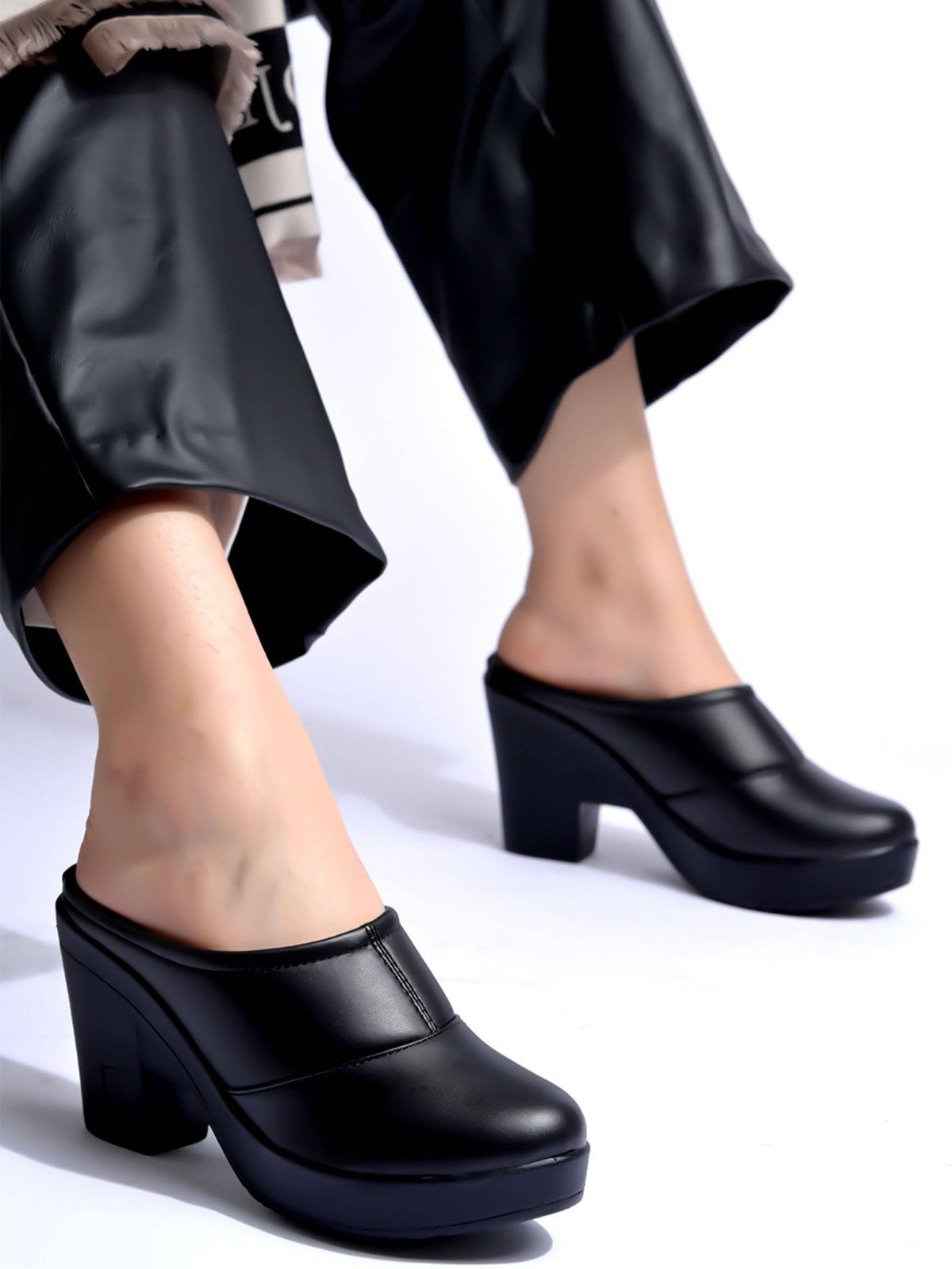 Stylish Smart Casual Black Pumps | H78 - view 4
