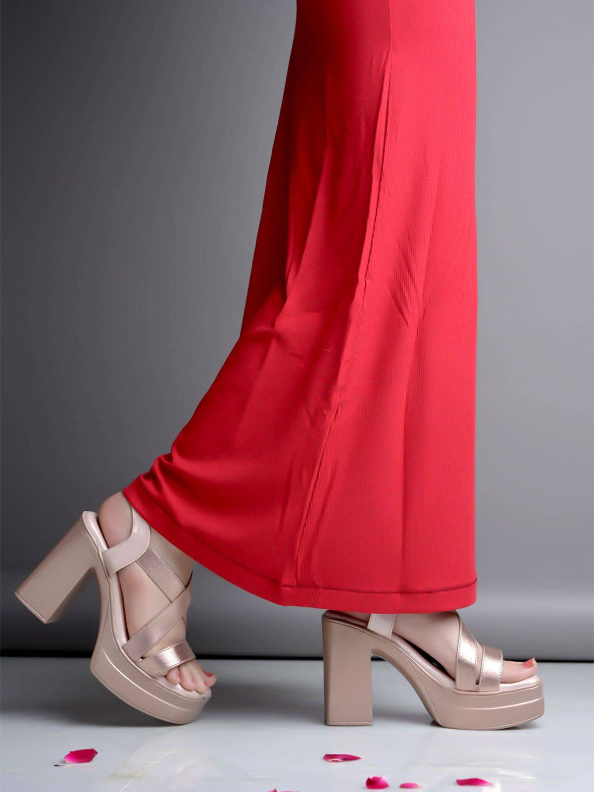 Women Western Embellished Rose Gold Block Heeled Sandals | H78 - view 5