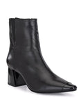 Solid Black Leather Ankle Boot | BT61 - view 1
