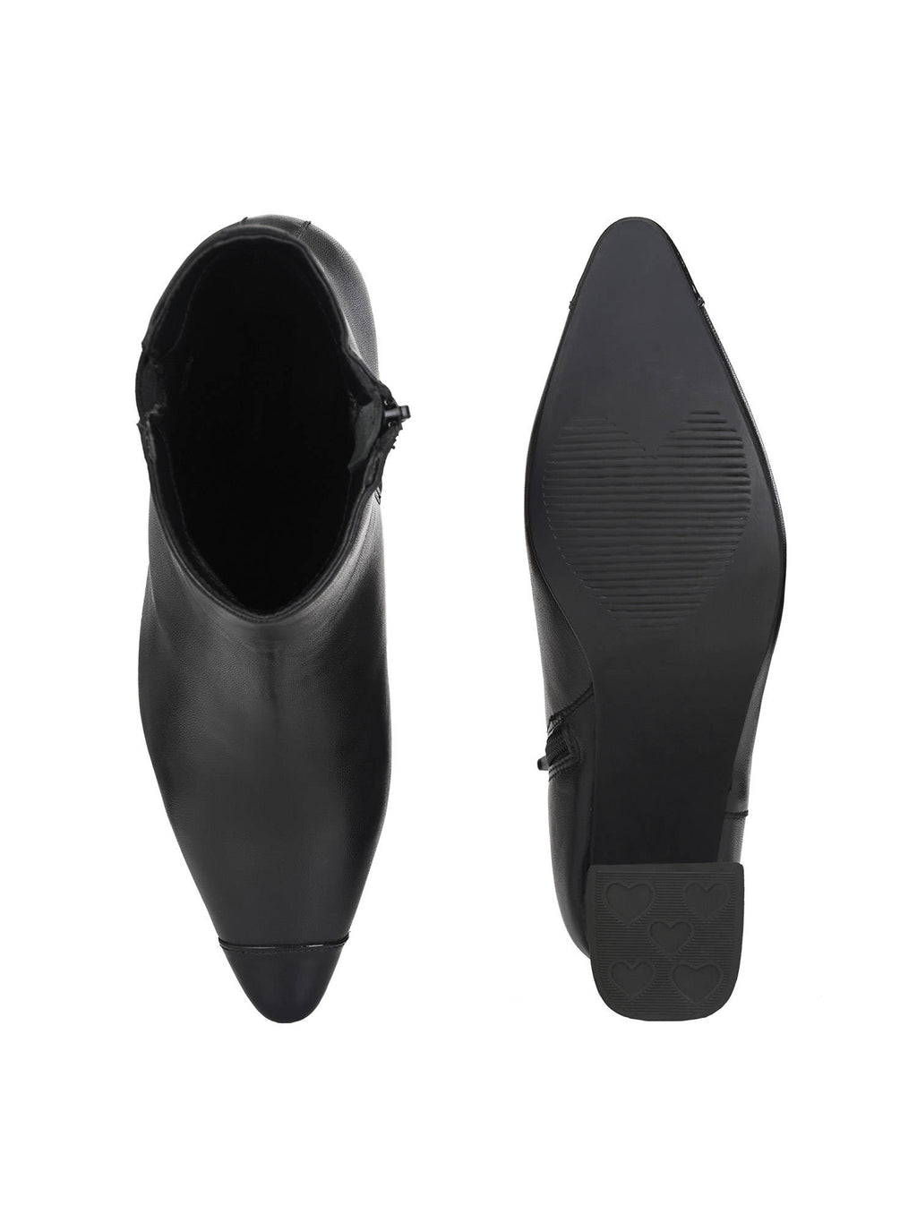 Solid Black Leather Ankle Boot | BT61 - view 3