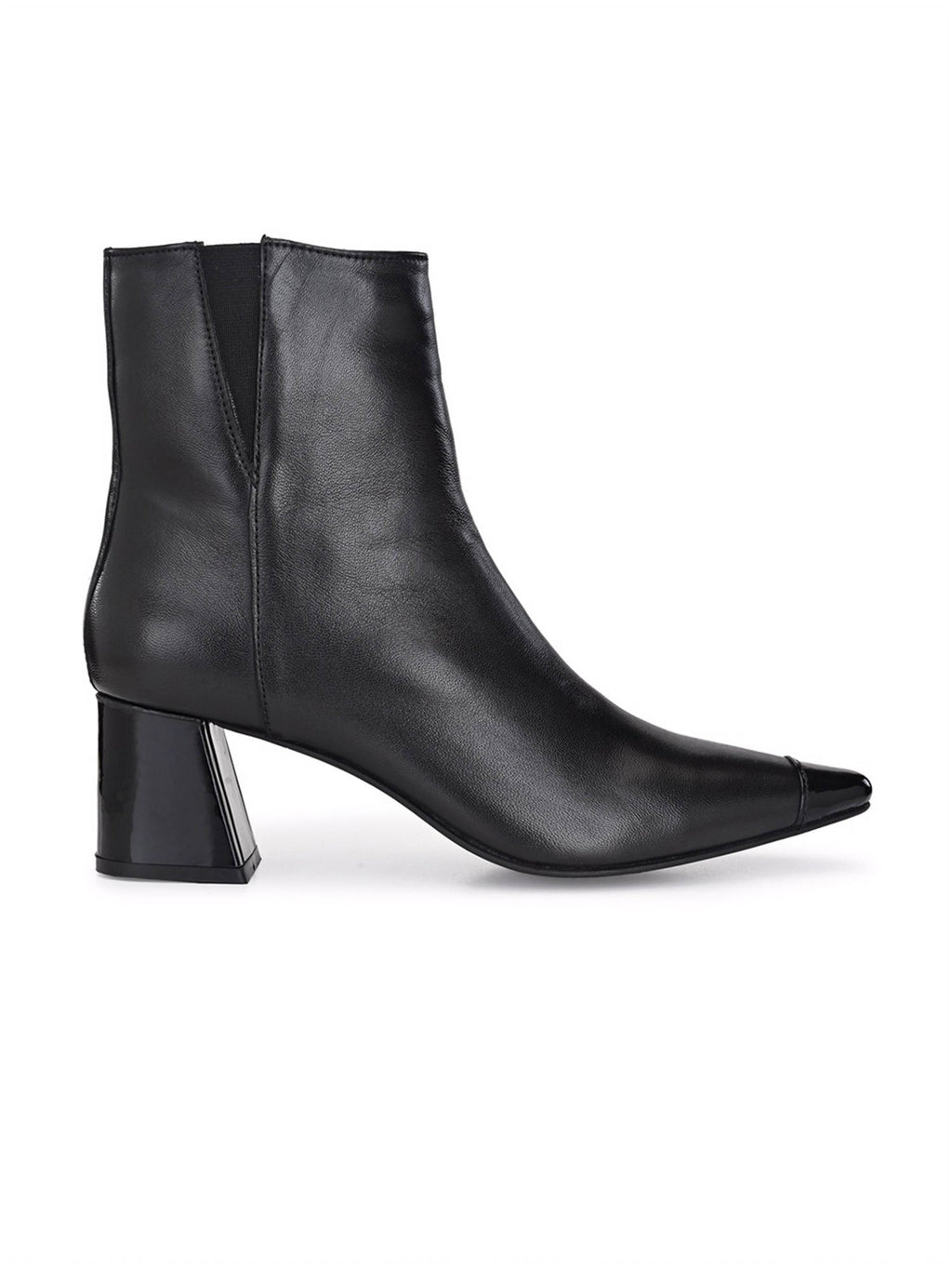 Solid Black Leather Ankle Boot | BT61 - view 4