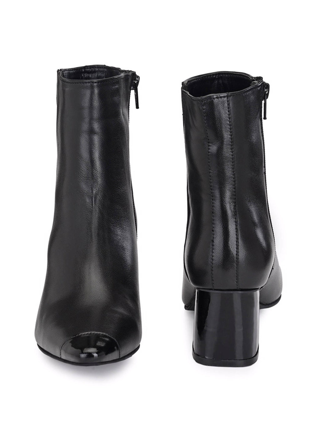 Solid Black Leather Ankle Boot | BT61 - view 6