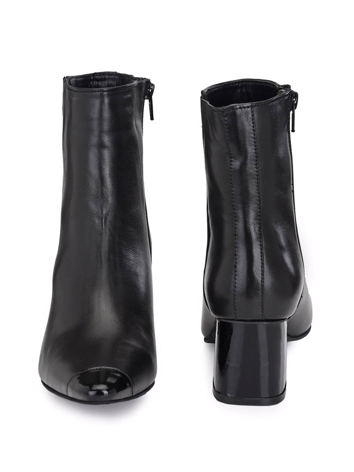 Solid Black Leather Ankle Boot | BT61 - view 6