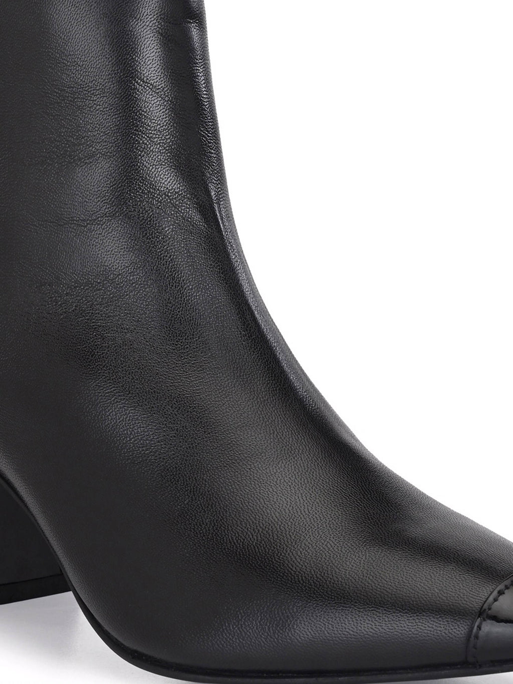 Solid Black Leather Ankle Boot | BT61 - view 7
