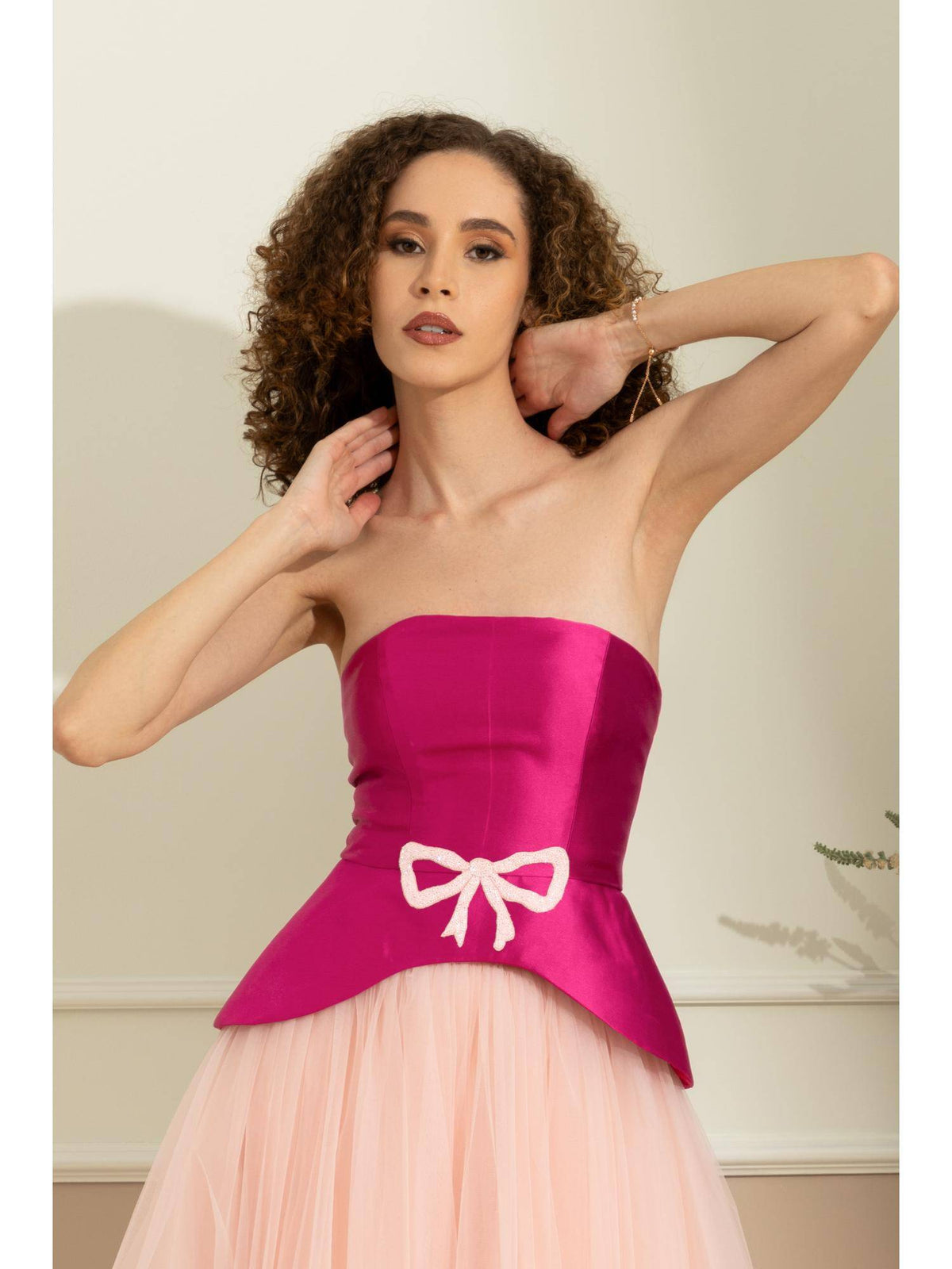 Audrey Pink Corset Top | TT90 - view 1