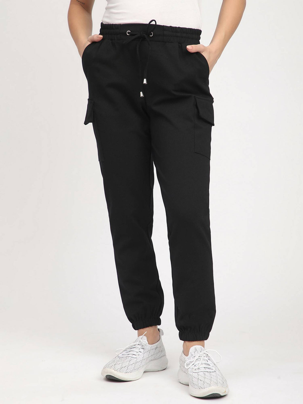 Pink Solid Relaxed Joggers | WJ89 - view 11