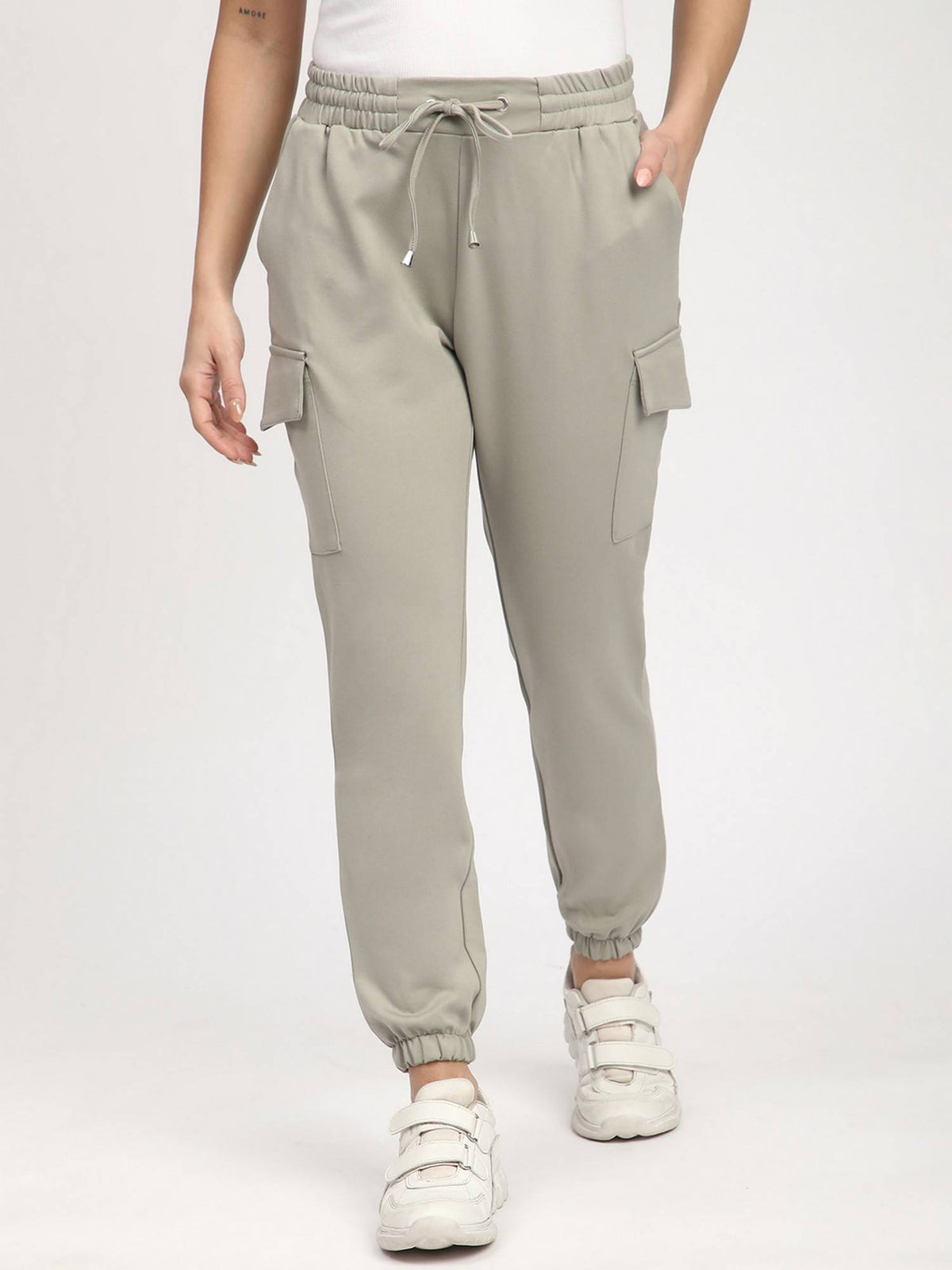 Black Solid Relaxed Joggers | WJ89 - view 6