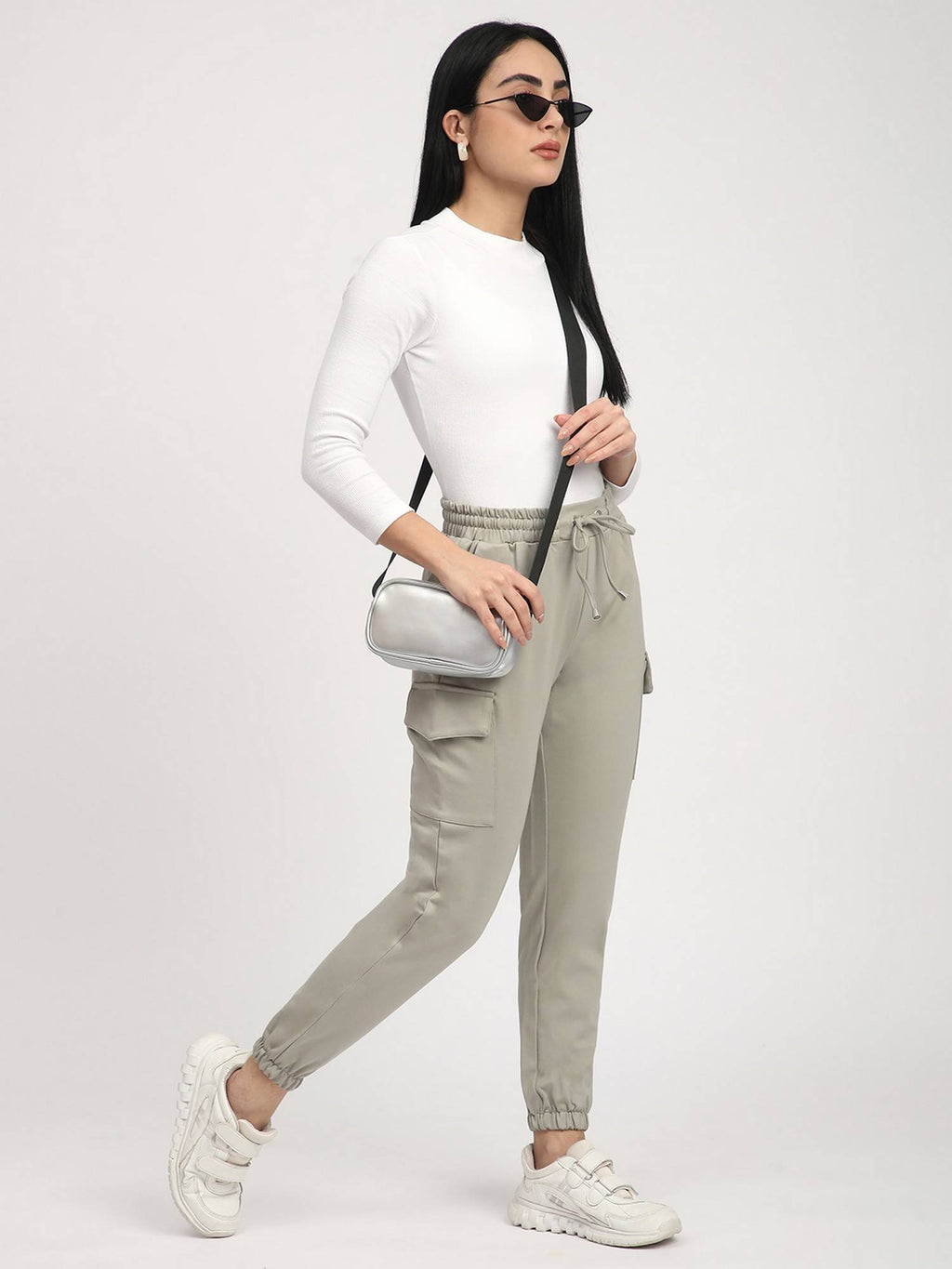 Black Solid Relaxed Joggers | WJ89 - view 7