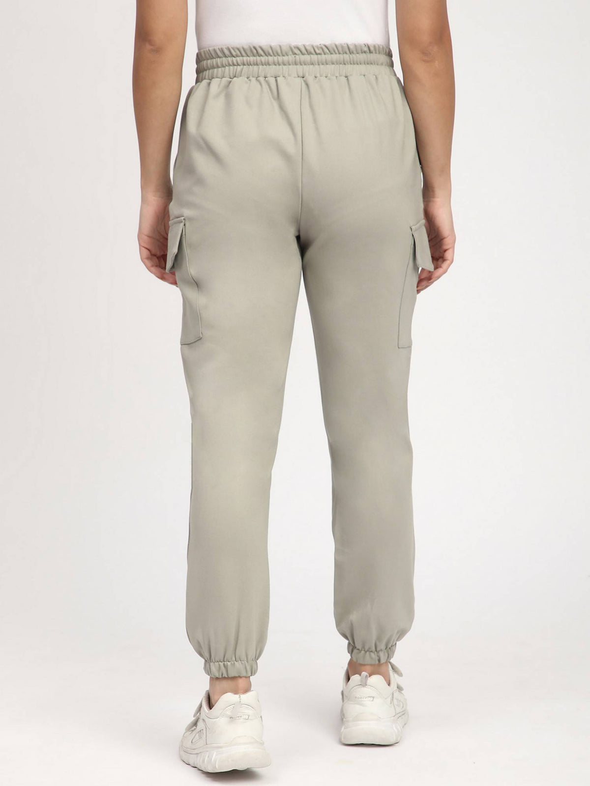 Grey Solid Relaxed Joggers | WJ89 - view 3