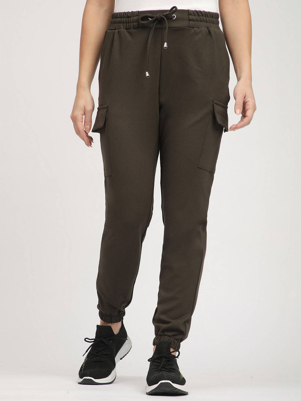 Olive Solid Relaxed Joggers | WJ89 - view 1
