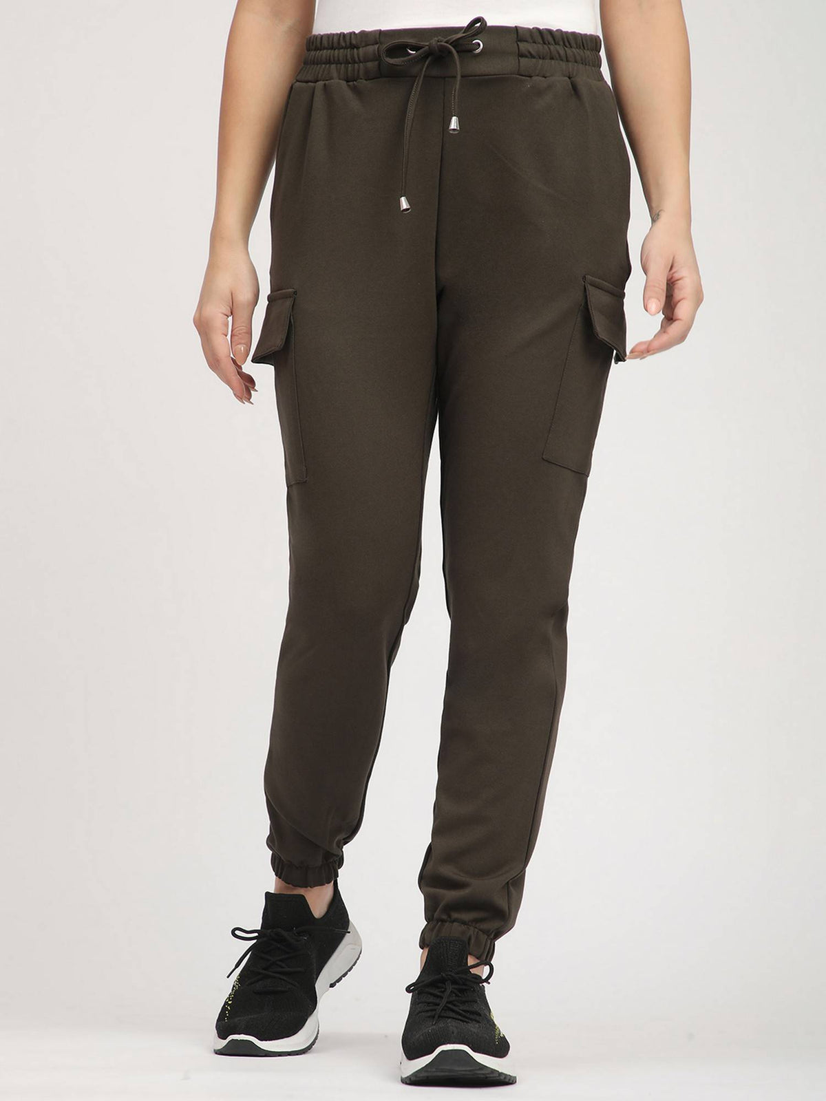 Black Solid Relaxed Joggers | WJ89 - view 16