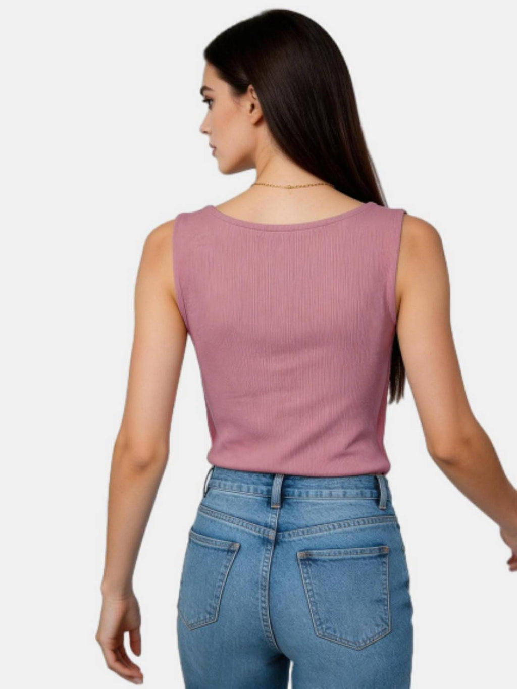 Brown Solid Regular Fit Tank Top | TT98 - view 7