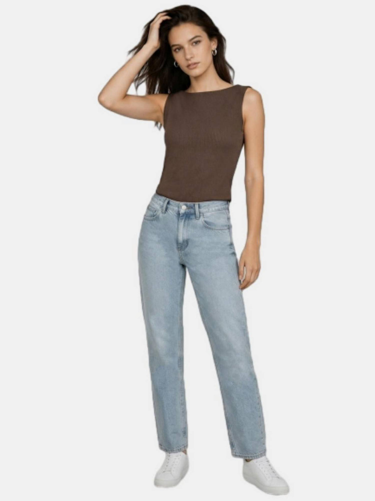 White Solid Regular Fit Tank Top | TT98 - view 9