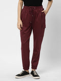 Burgundy Solid Regular Joggers | WJ89 - view 1