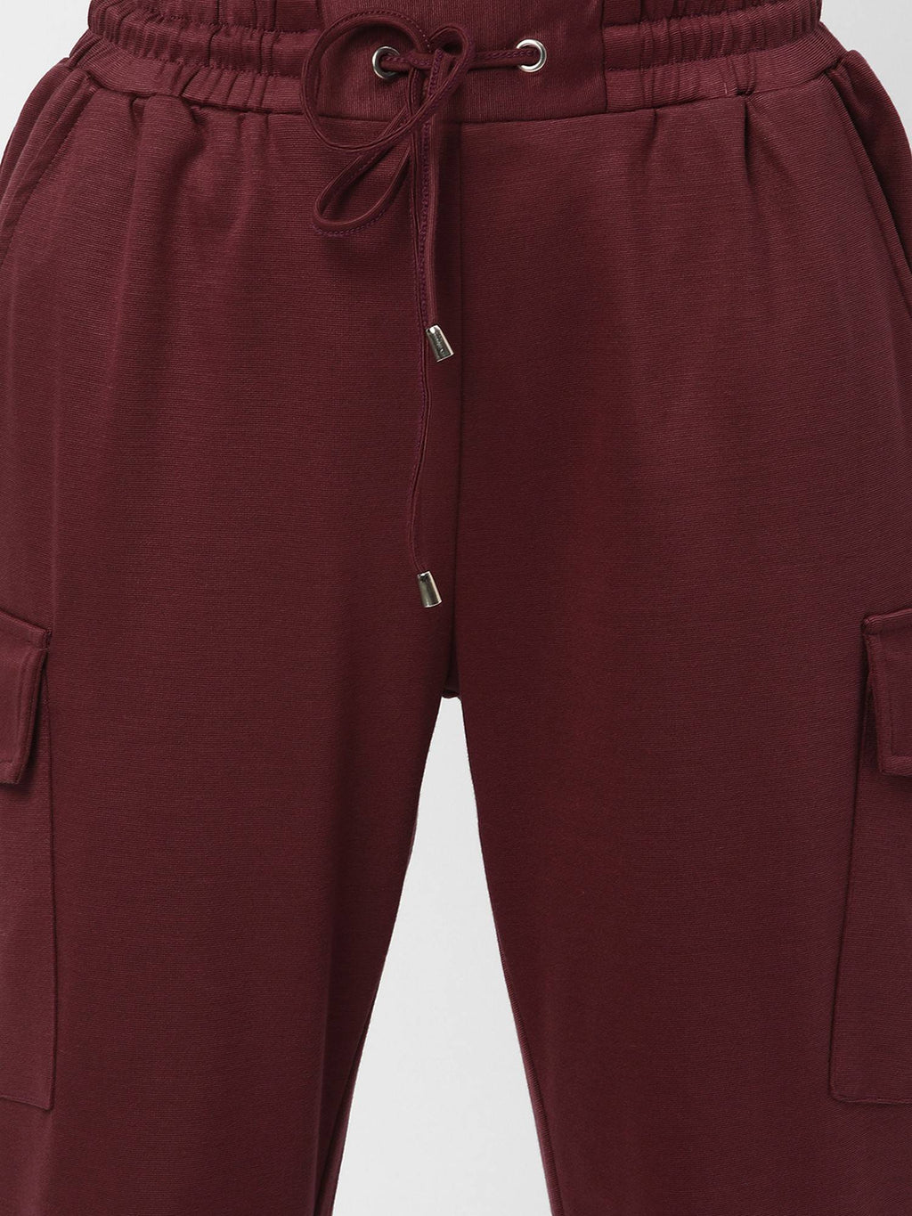Burgundy Solid Regular Joggers | WJ89 - view 4