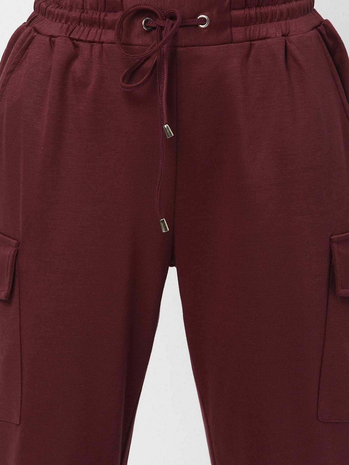 Burgundy Solid Regular Joggers | WJ89 - view 4