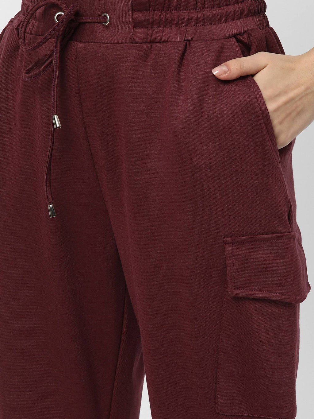 Burgundy Solid Regular Joggers | WJ89 - view 5