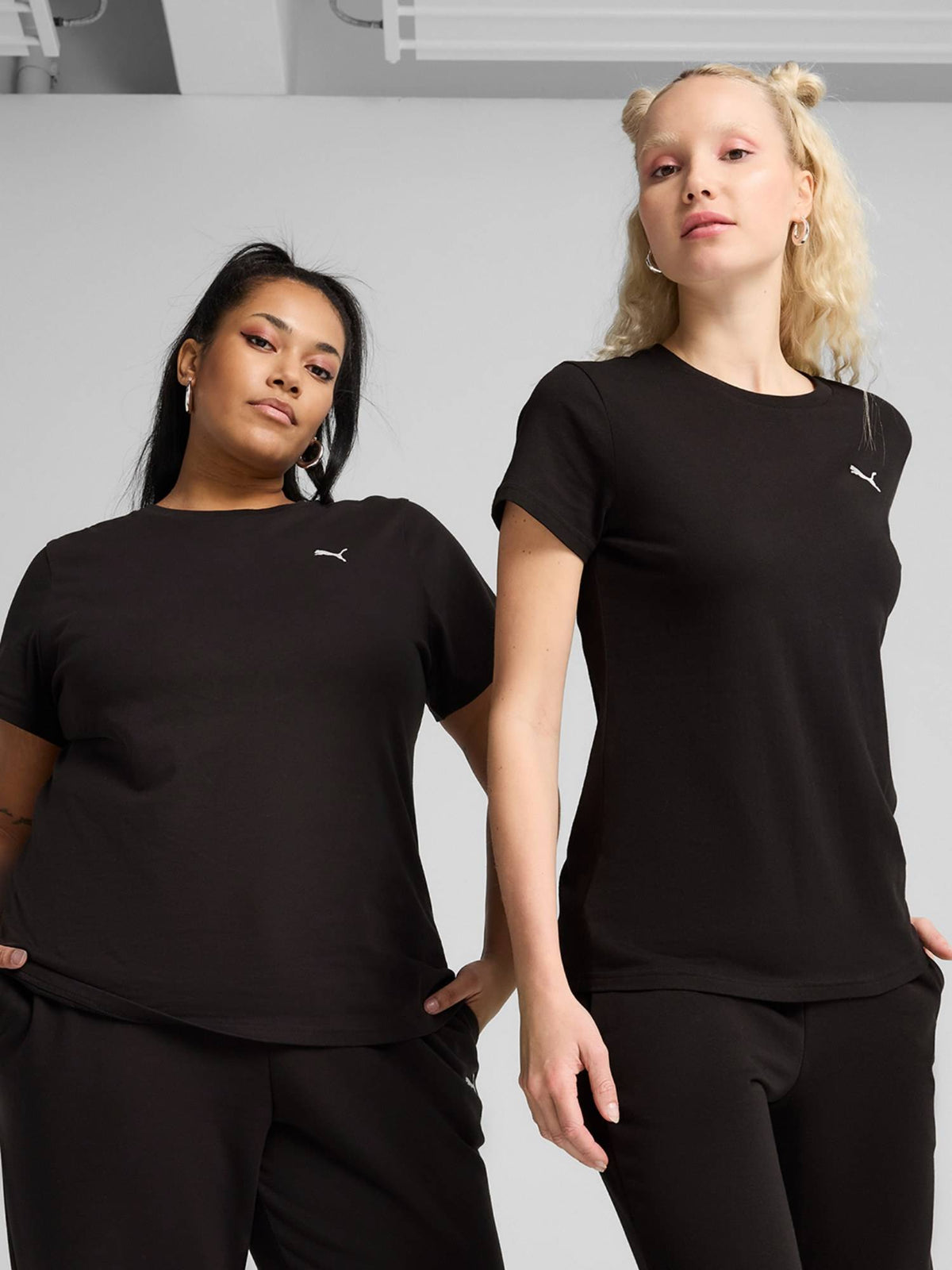 Essentials Foundation Womens Black Solid Cotton T-shirt | TS56 - view 1