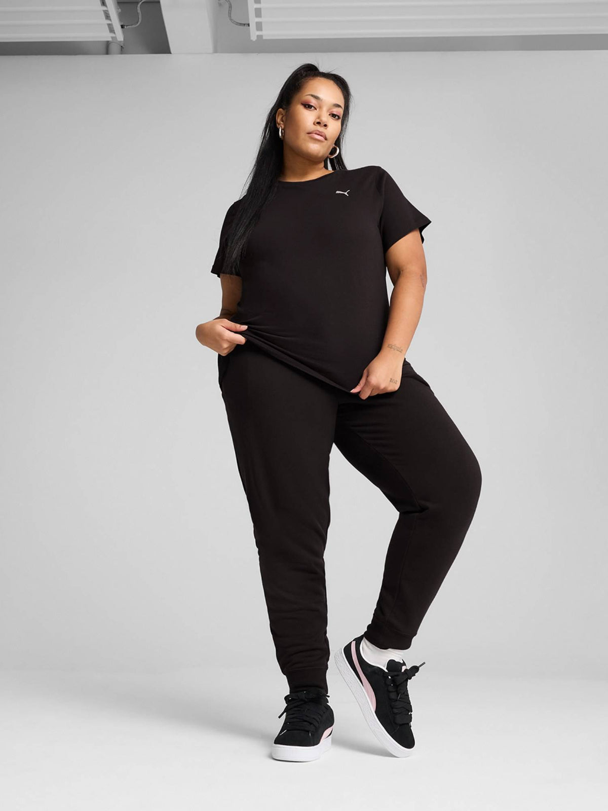 Essentials Foundation Womens Black Solid Cotton T-shirt | TS56 - view 3