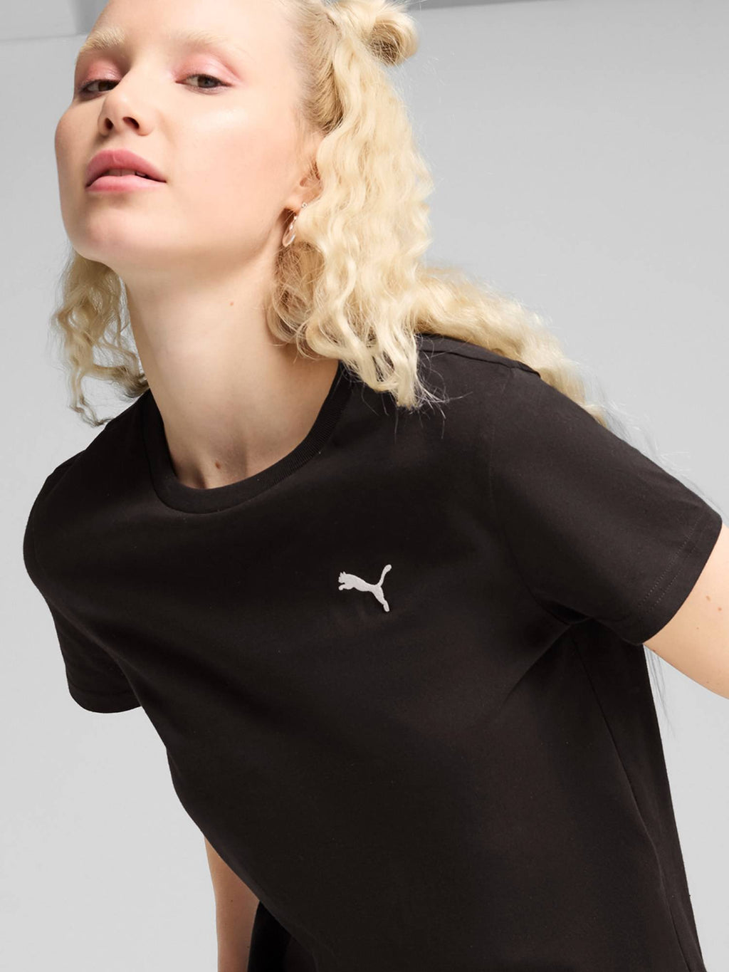 Essentials Foundation Womens Black Solid Cotton T-shirt | TS56 - view 5