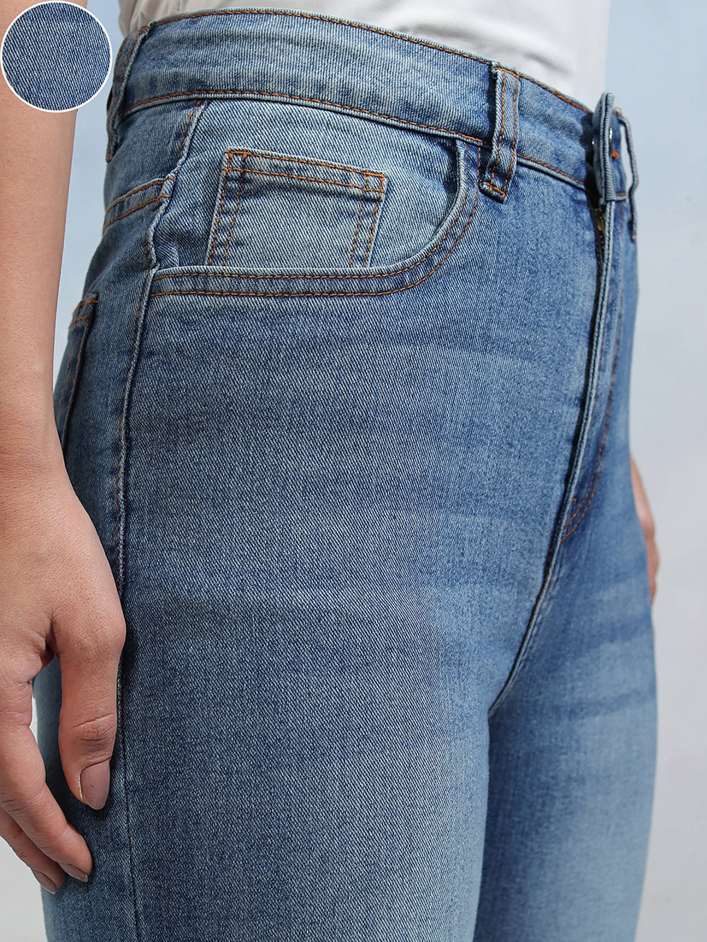 Women Light Blue Straight Fit Jeans | ST23 - view 5