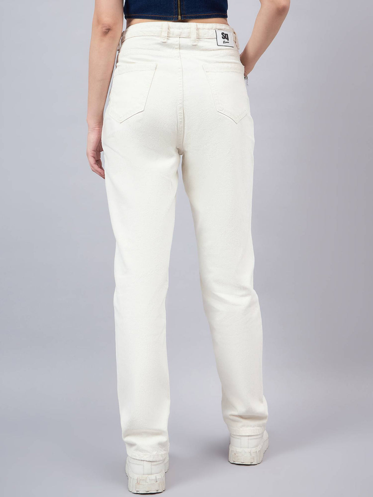 Women Relaxed Fit High Rise Cotton Jeans | RF89 - view 2