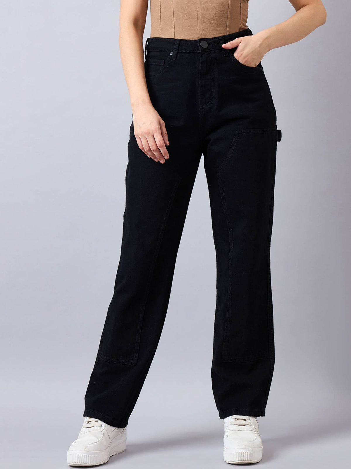 Women Relaxed Fit High Rise Carpenter Jeans | RF89 - view 1