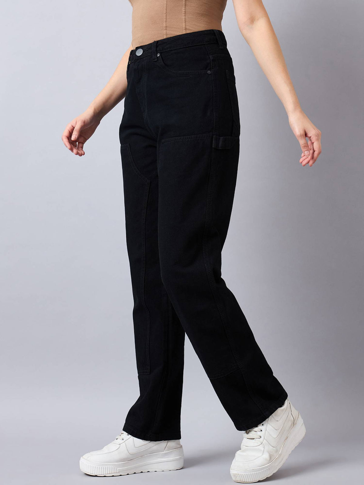 Women Relaxed Fit High Rise Carpenter Jeans | RF89 - view 3
