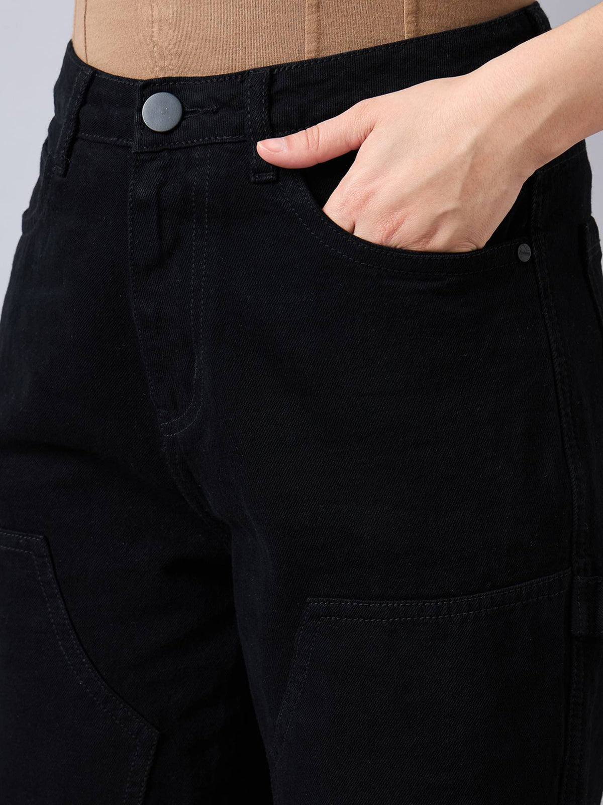 Women Relaxed Fit High Rise Carpenter Jeans | RF89 - view 4