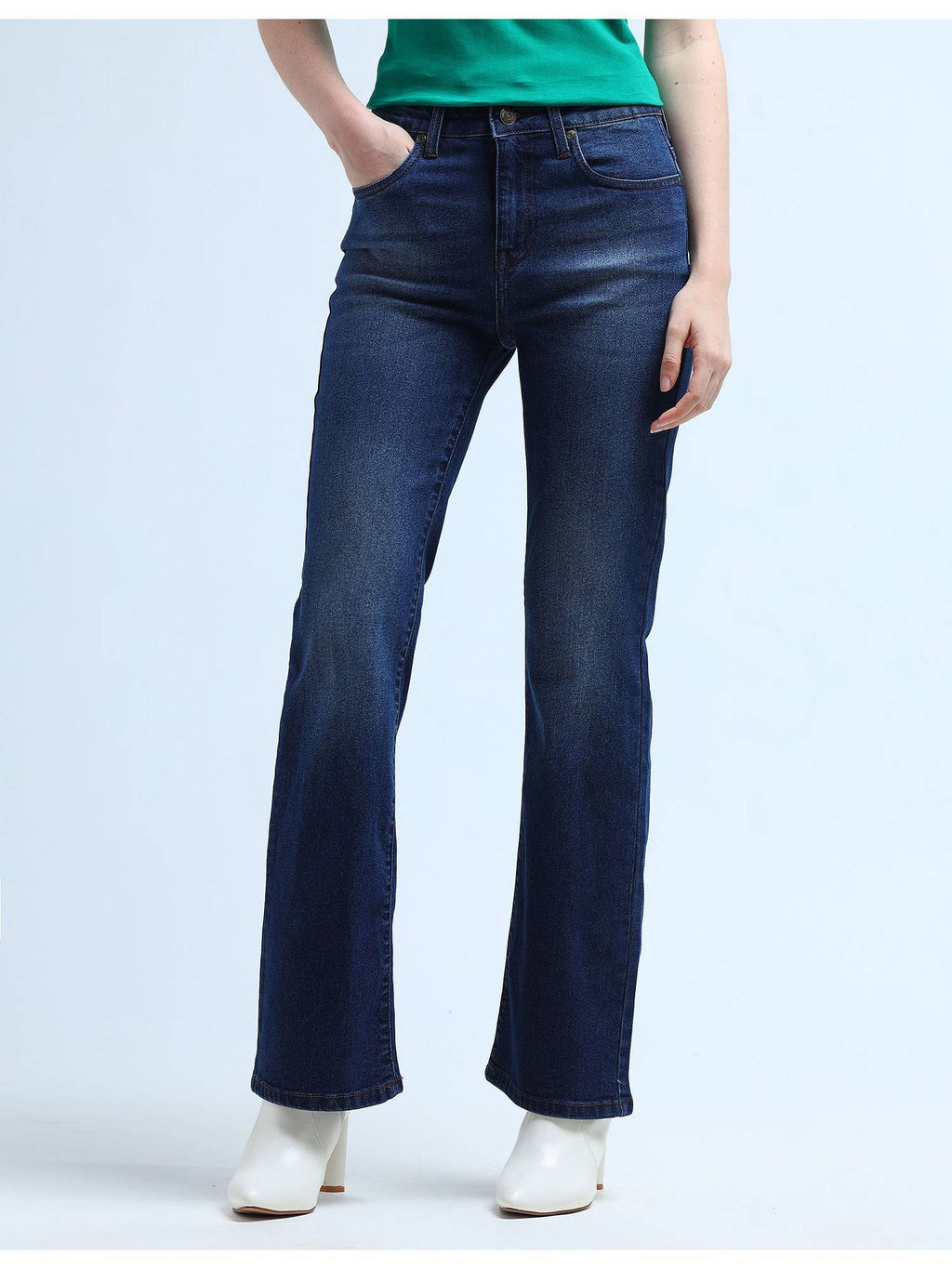 Black High Rise Regular Bootcut Stretchable Jeans | BG78 - view 8