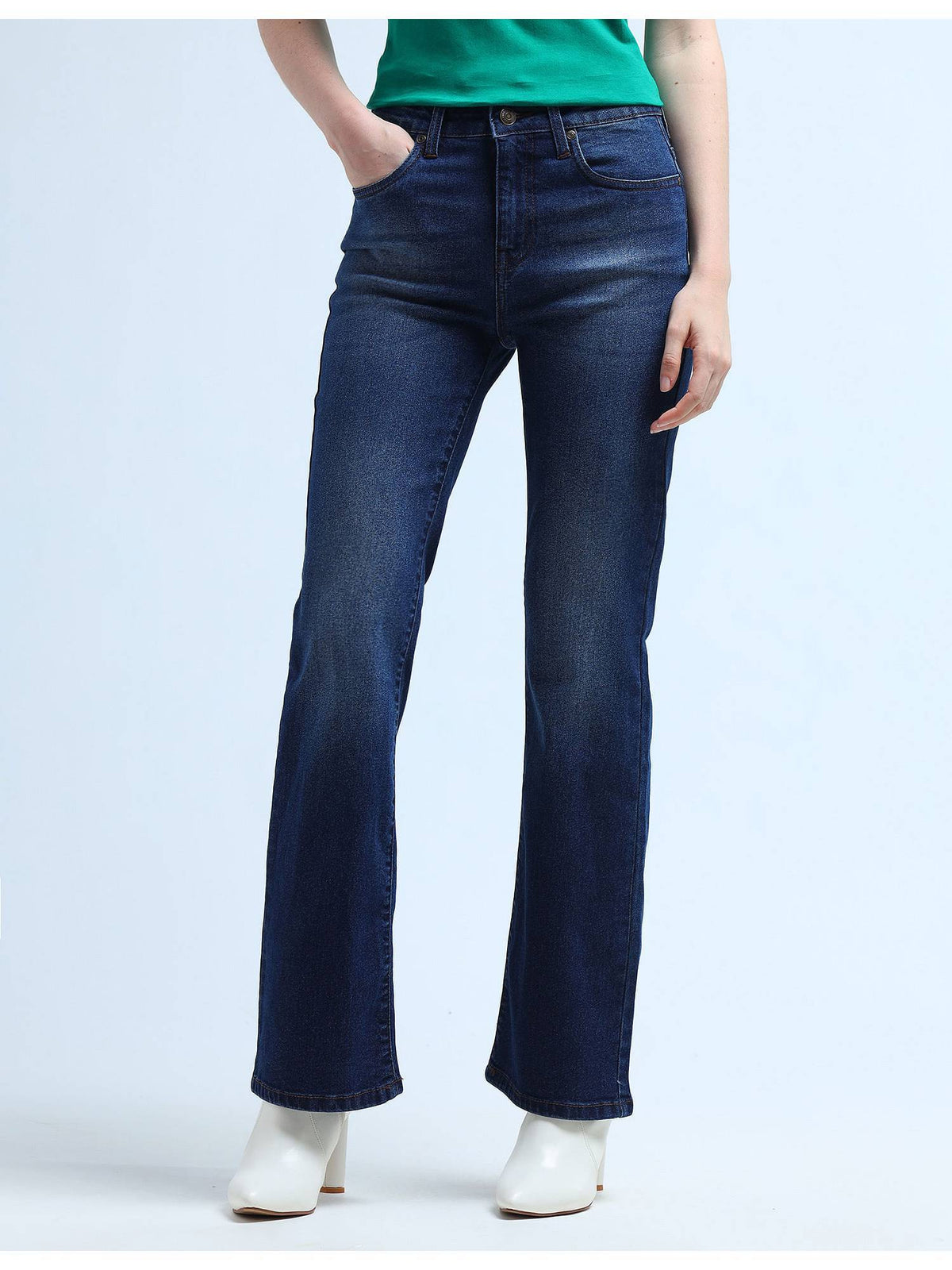 Black High Rise Regular Bootcut Stretchable Jeans | BG78 - view 8