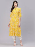 Womens Floral Print Rayon A-line Kurta | KDG - view 10