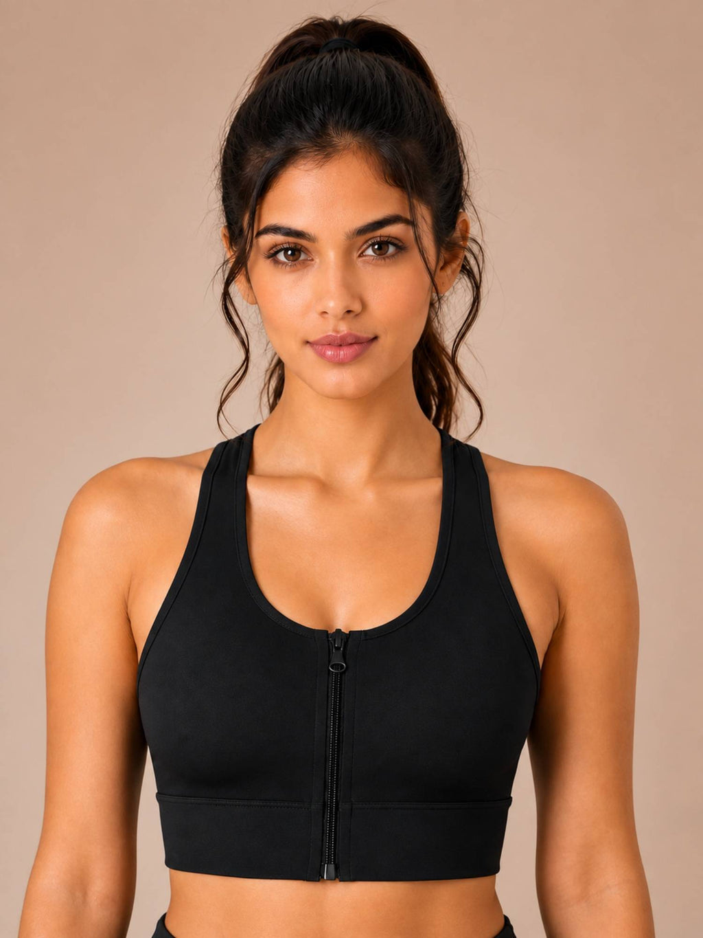 Black Padded Wire free Sports Bra for Women | sb09 - view 1