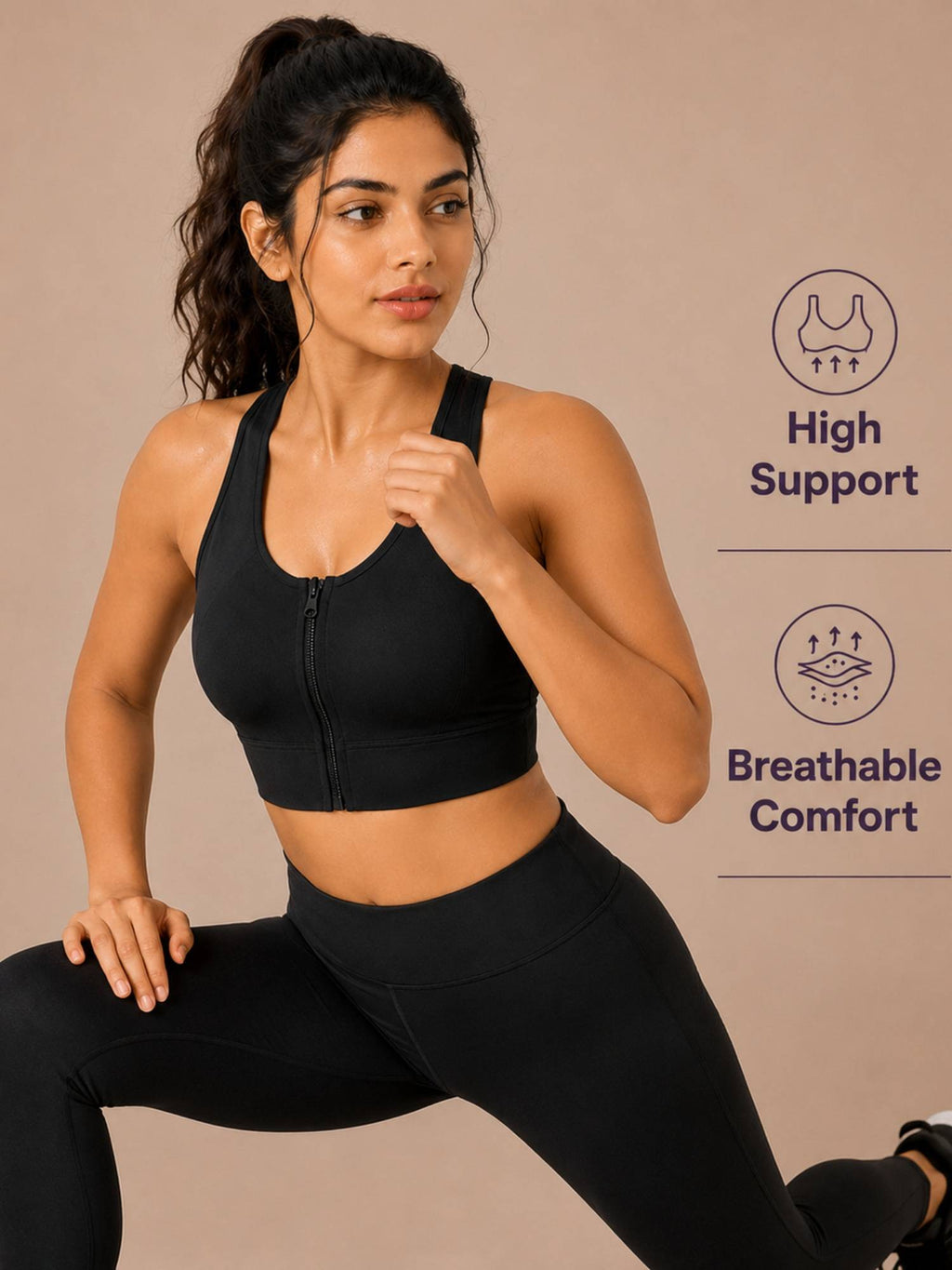 Lavender Padded Wire free Sports Bra for Women | sb09 - view 21