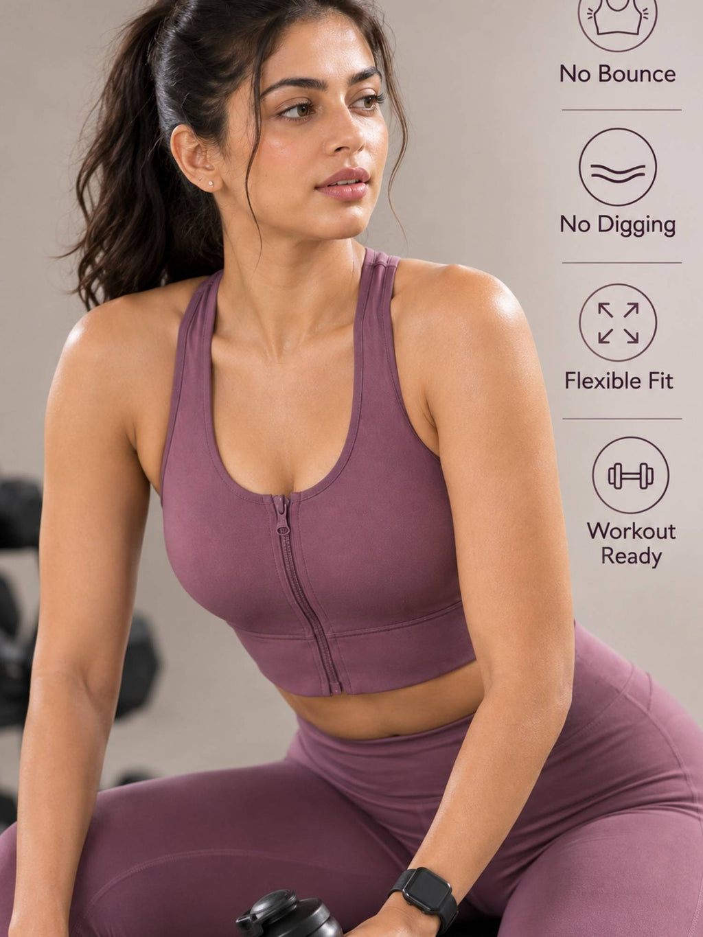 Lavender Padded Wire free Sports Bra for Women | sb09 - view 4