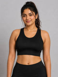 Black Padded Wire free Sports Bra for Women | sb09 - view 1