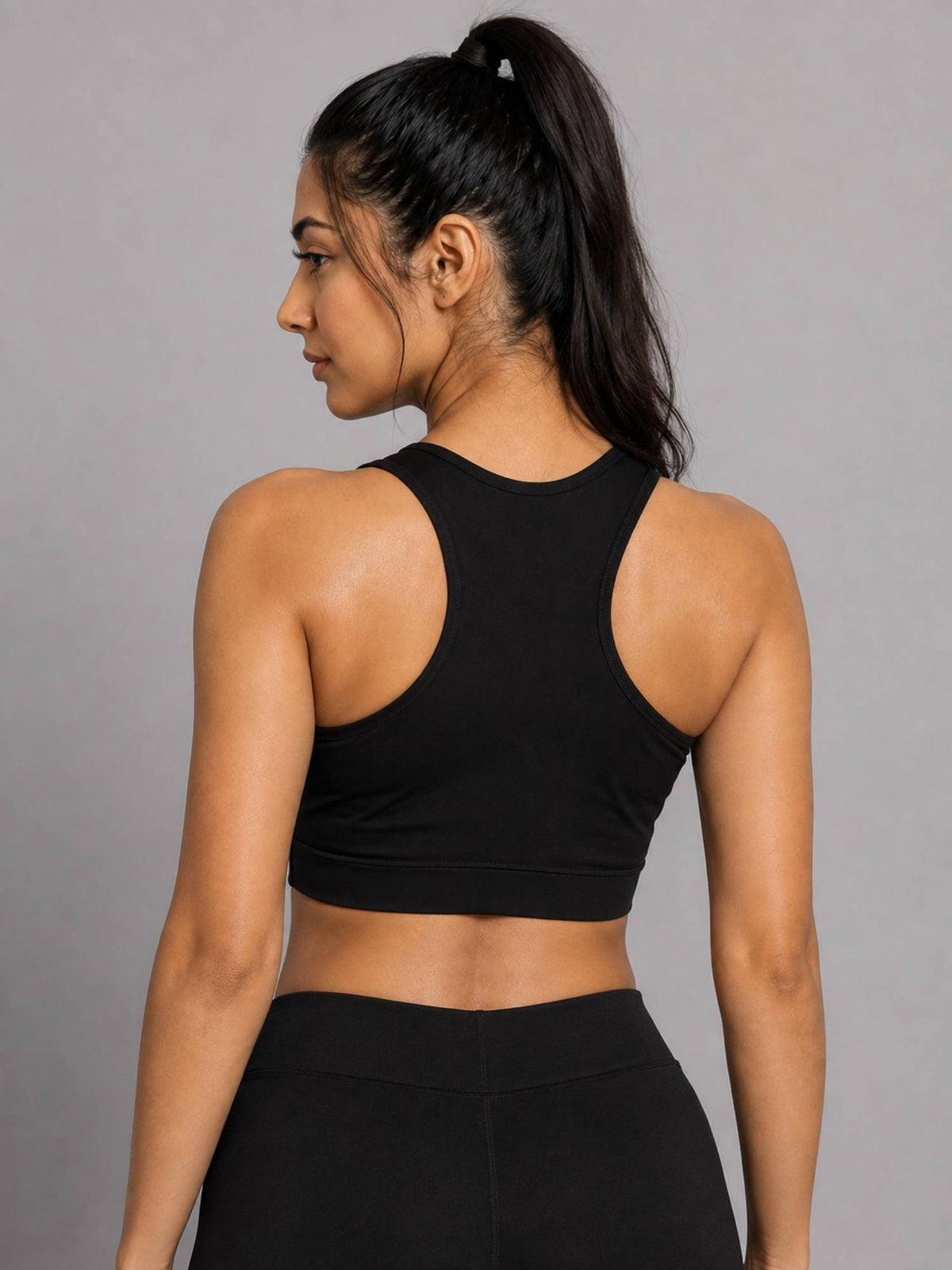 Black Padded Wire free Sports Bra for Women | sb09 - view 2
