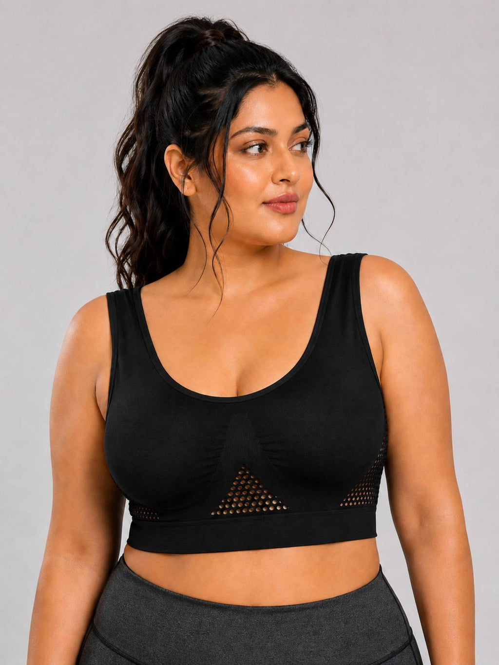Lavender Padded Wire Free and High Coverage Sports Bra | sb09 - view 8